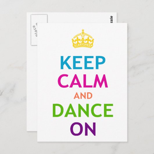 Ruhe und Tanz behalten Postkarte (Vorne/Hinten)