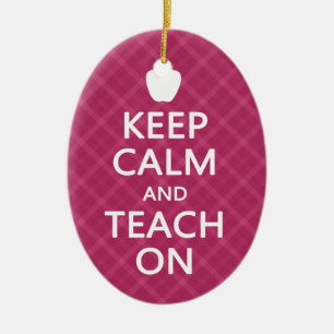 Ruhe und Teach On behalten, rosa Kariert Keramikornament