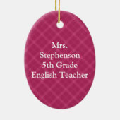 Ruhe und Teach On behalten, rosa Kariert Keramikornament (Hinten)