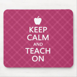 Ruhe und Teach On behalten, rosa Kariert Mousepad