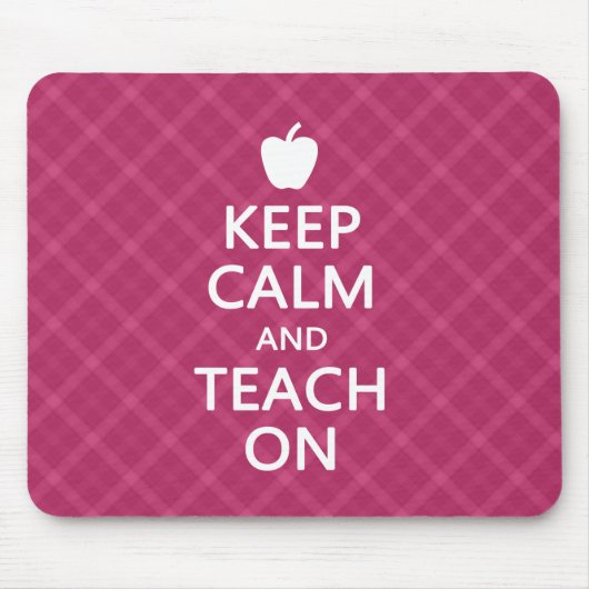 Ruhe und Teach On behalten, rosa Kariert Mousepad (Vorne)