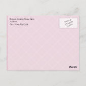 Ruhe und Teach On behalten, rosa Kariert Postkarte (Rückseite)