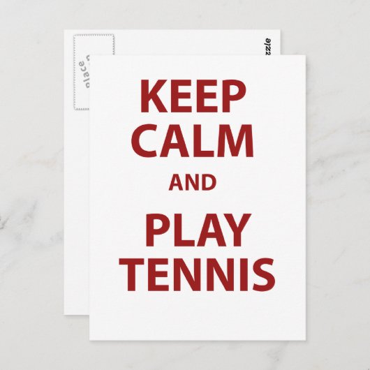 Ruhe und Tennis behalt Postkarte (Vorne/Hinten)