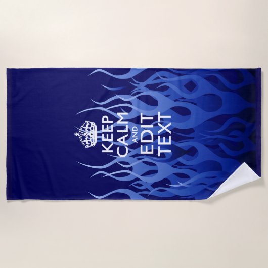 Ruhe und Text auf Akzent blauen Flammen behalten Strandtuch (Vorderseite)