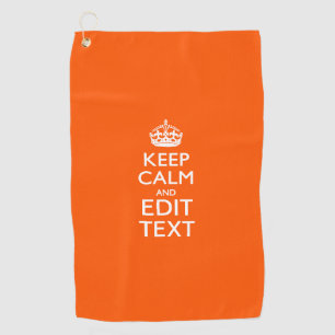 Ruhe und Text auf Akzent Orange behalten Golfhandtuch