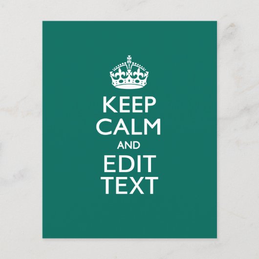 Ruhe und Text auf Aquamarinem Grün Türkis behalten Flyer (Vorne)