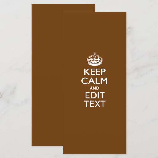 Ruhe und Text auf Braun behalten (Vorne/Hinten)