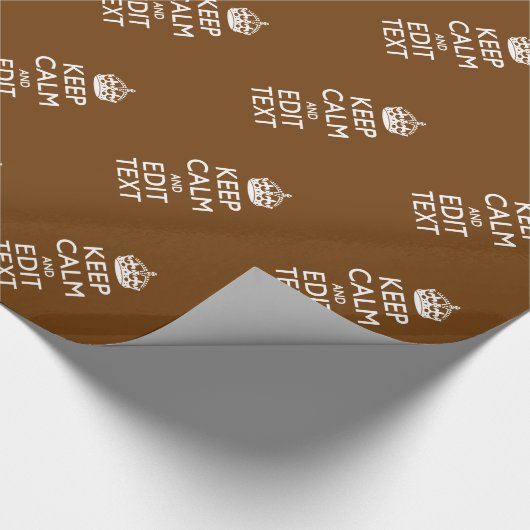 Ruhe und Text auf Braun behalten Geschenkpapier (Ecke)