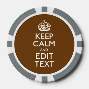 Ruhe und Text auf Braun behalten Pokerchips