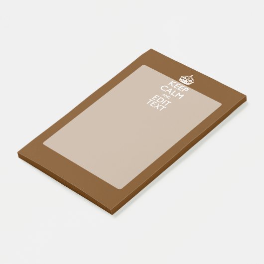 Ruhe und Text auf Braun behalten Post-it Klebezettel (angewinkelt)