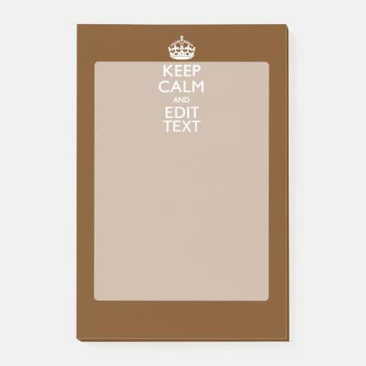 Ruhe und Text auf Braun behalten Post-it Klebezettel (Vorderseite)