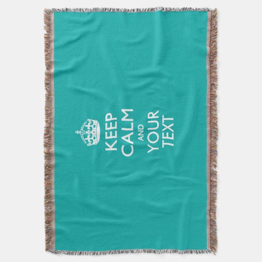 Ruhe und Text auf Peacock Türkis behalten Decke (Vorderseite Vertikal)