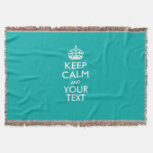 Ruhe und Text auf Peacock Türkis behalten Decke (Vorderseite)