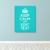 Ruhe und Text auf Peacock Türkis behalten Leinwanddruck (Insitu (Holzboden))