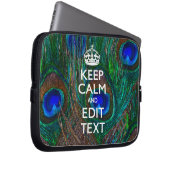 Ruhe und Text auf Pfauendekor behalten Laptopschutzhülle (Vorne Rechts)