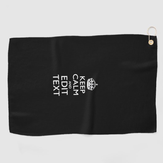 Ruhe und Text auf schwarz behalten Golfhandtuch (Horizontal)