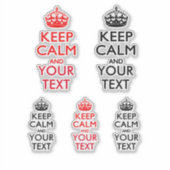 Ruhe und Text auf Schwarz und Rot behalten Aufkleber (Vorderseite)