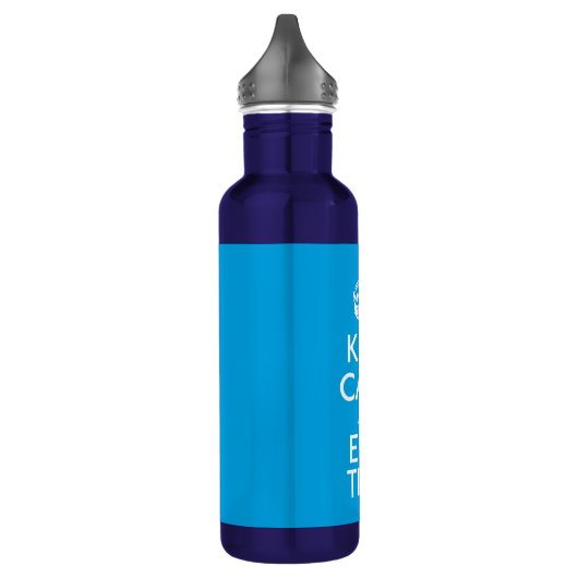 Ruhe und Text auf Sky Blue Hintergrund behalten Trinkflasche (Links)