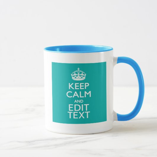 Ruhe und Text auf Türkis mit Akzent behalten Tasse (Rechts)