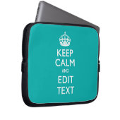 Ruhe und Text auf türkisfarbenem Akzent behalten Laptopschutzhülle (Vorne Rechts)