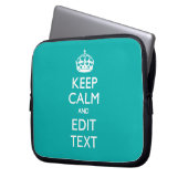 Ruhe und Text auf türkisfarbenem Akzent behalten Laptopschutzhülle (Vorderseite Links)