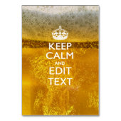 Ruhe und Text für Bier behalten Tischnummer (Vorderseite)