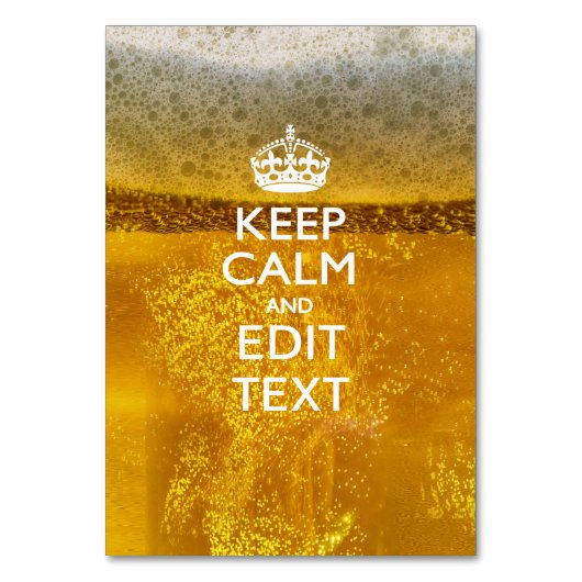 Ruhe und Text für Bier behalten Tischnummer (Vorderseite)