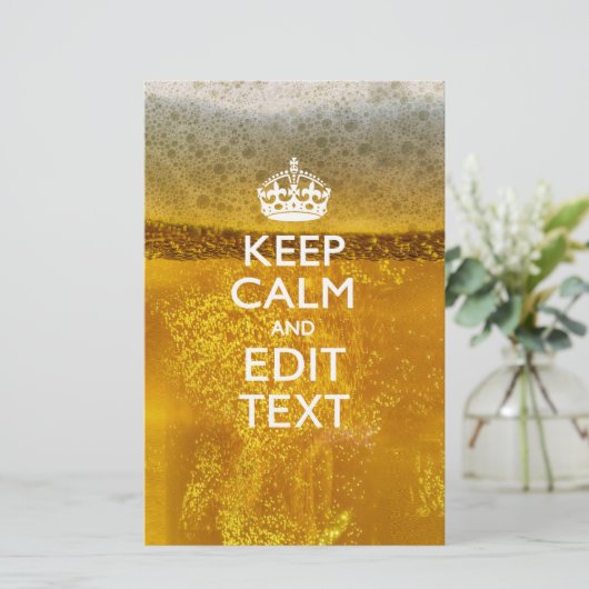 Ruhe und Text für kaltes Bier behalten Briefpapier (Stehend Vorderseite)