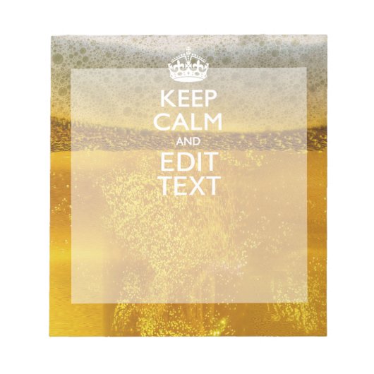 Ruhe und Text für kaltes Bier behalten Notizblock (Vorderseite)