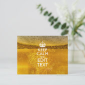 Ruhe und Text für kaltes Bier behalten Postkarte (Stehend Vorderseite)