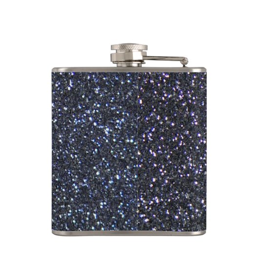 Ruhe und Text im Mitternachtsdekor behalten Flachmann (Rückseite)