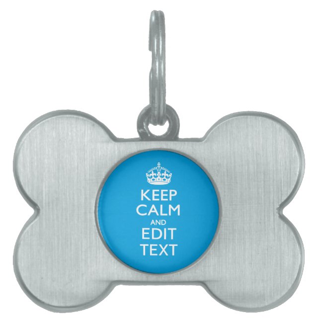 Ruhe und Text in Sky Blue behalten Tiermarke (Vorderseite)
