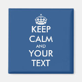 Ruhe und Textmagnet behalten | Blau und Weiß Magnet (Vorne)