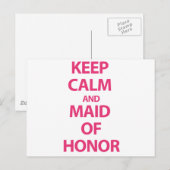 Ruhe und Trauzeugin behalten Postkarte (Vorne/Hinten)