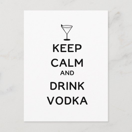 Ruhe und Trink Vodka behalten Postkarte (Vorderseite)