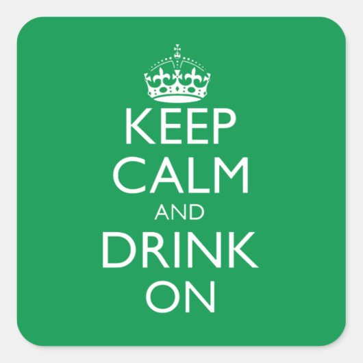 Ruhe und Trinken auf dem Aufkleber behalten (Vorderseite)