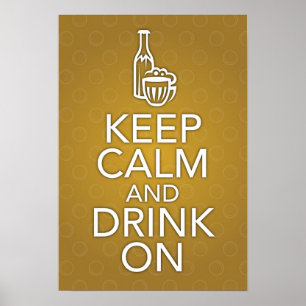 Ruhe und Trinken auf dem Plakat behalten