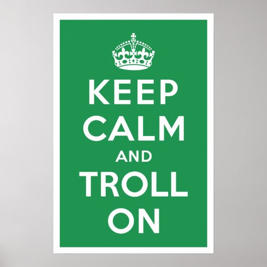 Ruhe und Troll behalten Poster (Vorne)