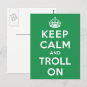 Ruhe und Troll behalten Postkarte (Vorne/Hinten)