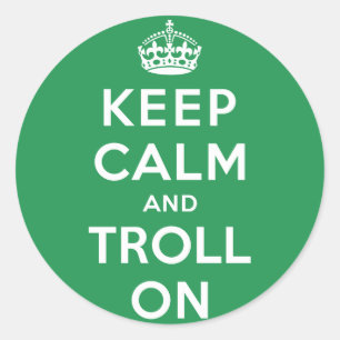 Ruhe und Troll behalten Runder Aufkleber