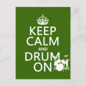 Ruhe und Trommel behalten (beliebige Hintergrundfa Postkarte (Vorderseite)