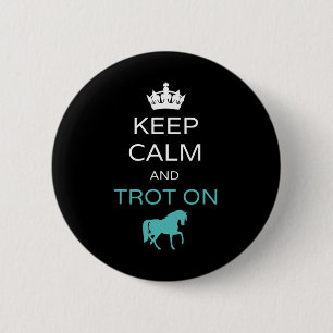 Ruhe und Trot auf dem Pferd behalten Button