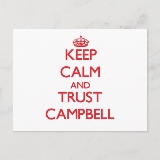 Ruhe und TRUST Campbell behalten Postkarte (Vorderseite)