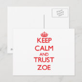 Ruhe und TRUST Zoe behalten Postkarte (Vorne/Hinten)