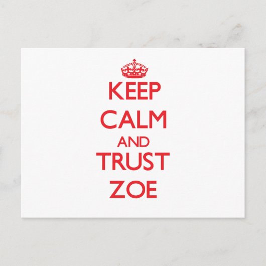 Ruhe und TRUST Zoe behalten Postkarte (Vorderseite)