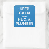 Ruhe und Umarmen eines Klempneraufklebers behalten Quadratischer Aufkleber (Tasche)