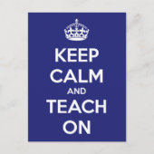Ruhe und Unterricht auf blauer Postkarte behalten (Vorderseite)