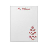 Ruhe und Unterrichten auf rot/weiß behalten Notizblock (Rotiert)