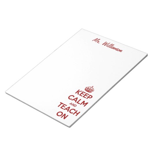 Ruhe und Unterrichten auf rot/weiß behalten Notizblock (angewinkelt)