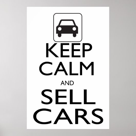 Ruhe und Verkauf von Autos behalten Poster (Vorne)